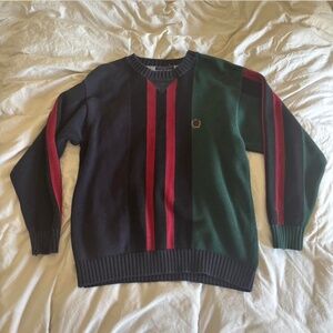 Tommy Hilfiger vintage green, navy, and red striped sweater